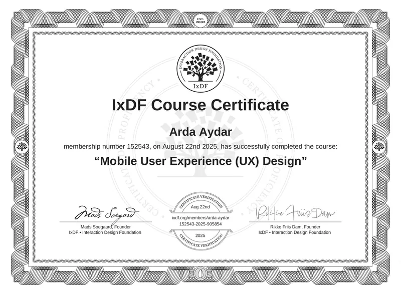Mobile User Experience (UX) Design certificate