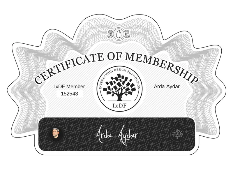 IxDF Membership certificate