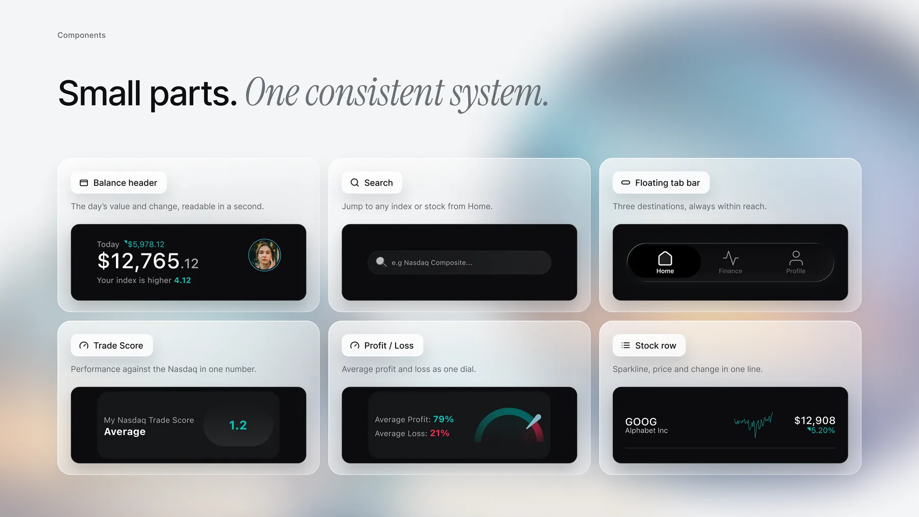 Finance App &mdash; Components